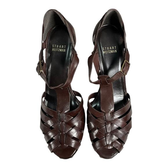 Vintage Stuart Weitzman Brown Leather Heels Women’s Size 8 Made in Spain NWOT - Picture 7 of 14